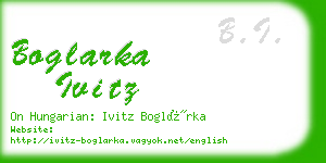 boglarka ivitz business card